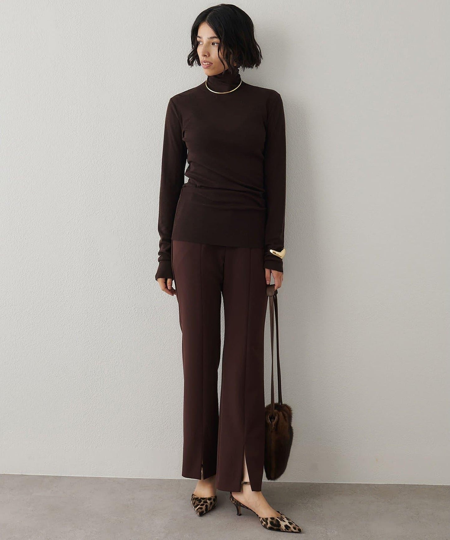 羊毛混紡高領套頭衫