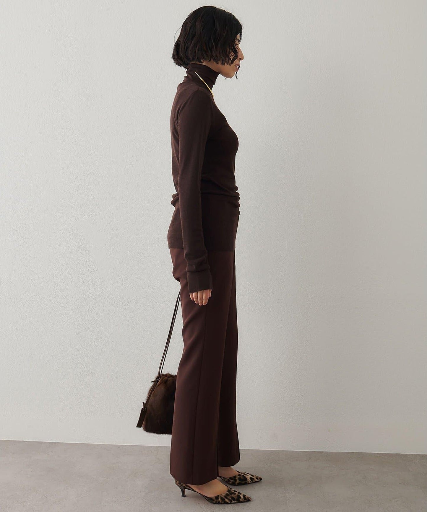 羊毛混紡高領套頭衫