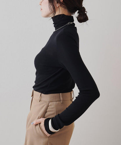 羊毛混紡高領套頭衫