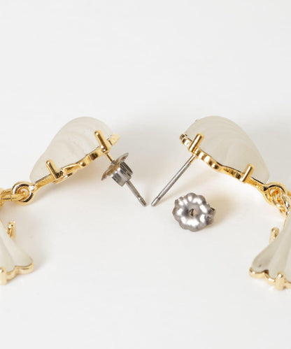 gren by M 啞光玻璃貝殼耳環