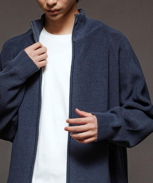 寬鬆版型 單面羅紋編織 司機針織衫 / 拉鍊開衫針織衫【限量】