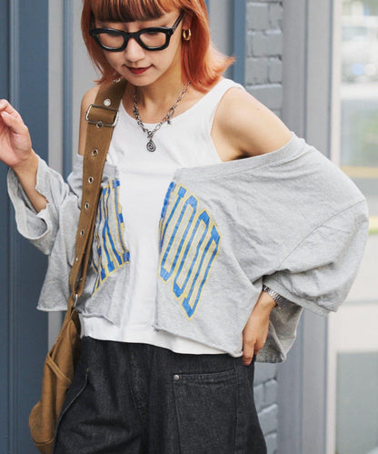 etsinta改良款一字肩五分袖T恤