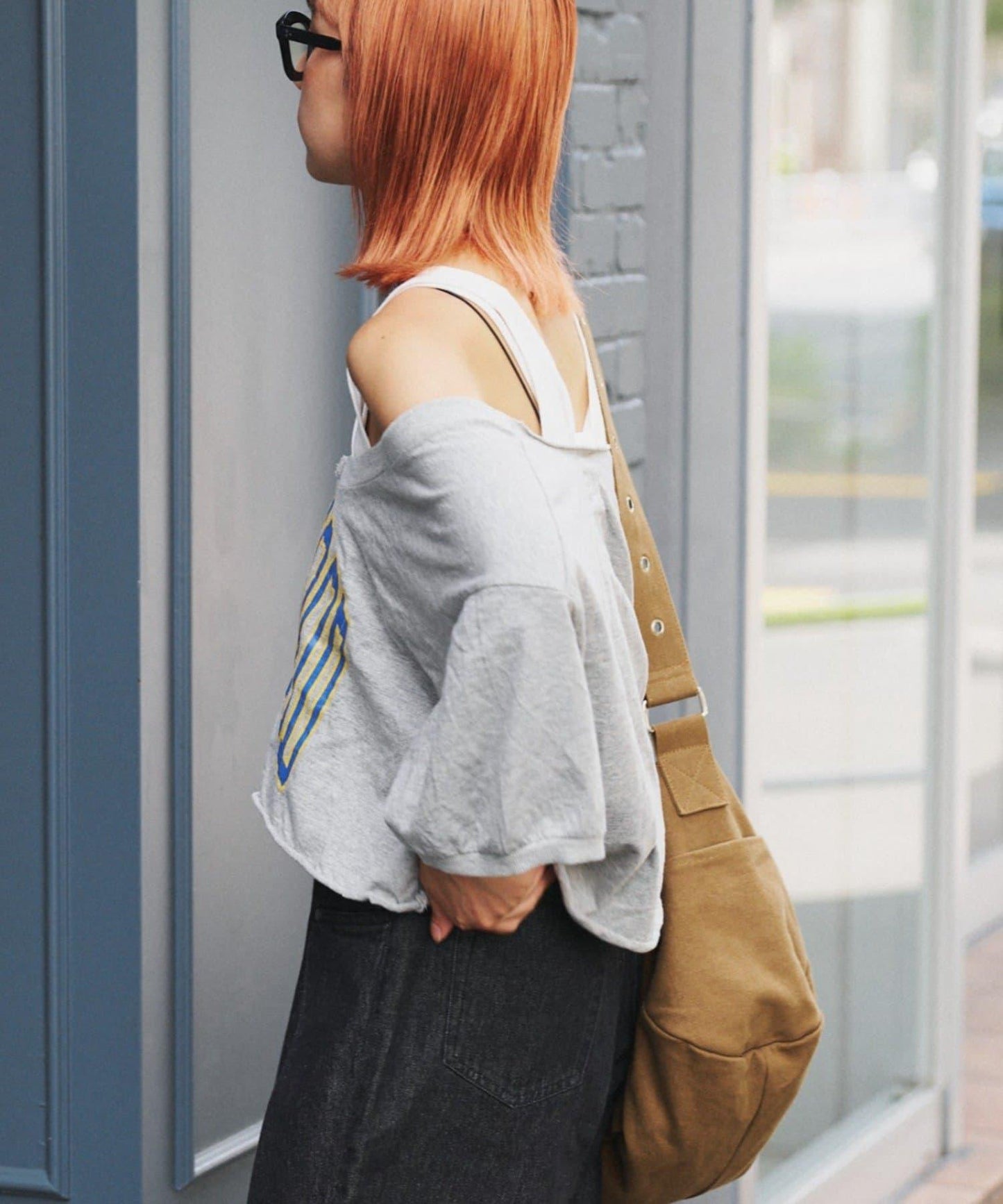 etsinta改良款一字肩五分袖T恤