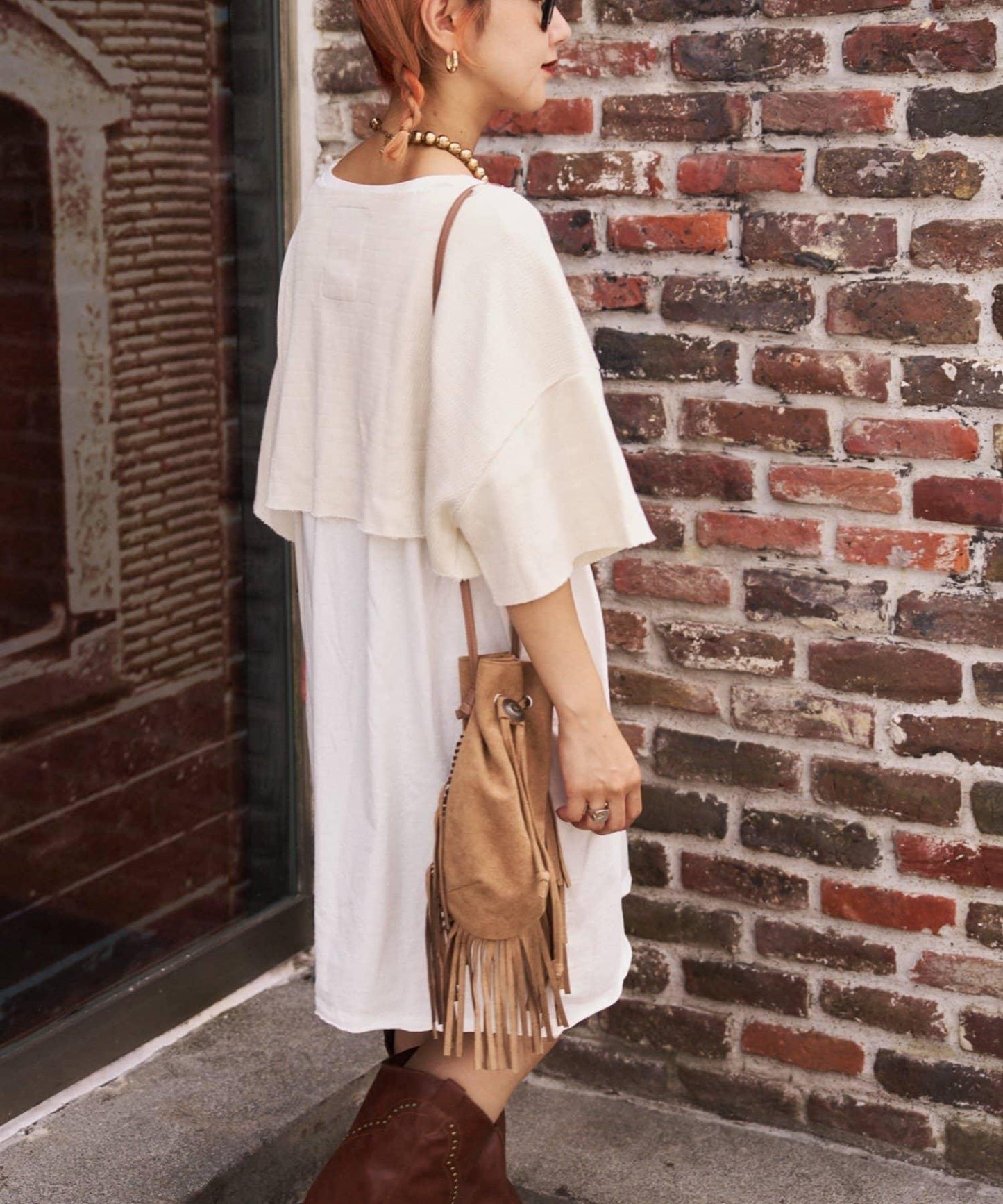 etsinta寬鬆背心套裝短款T恤