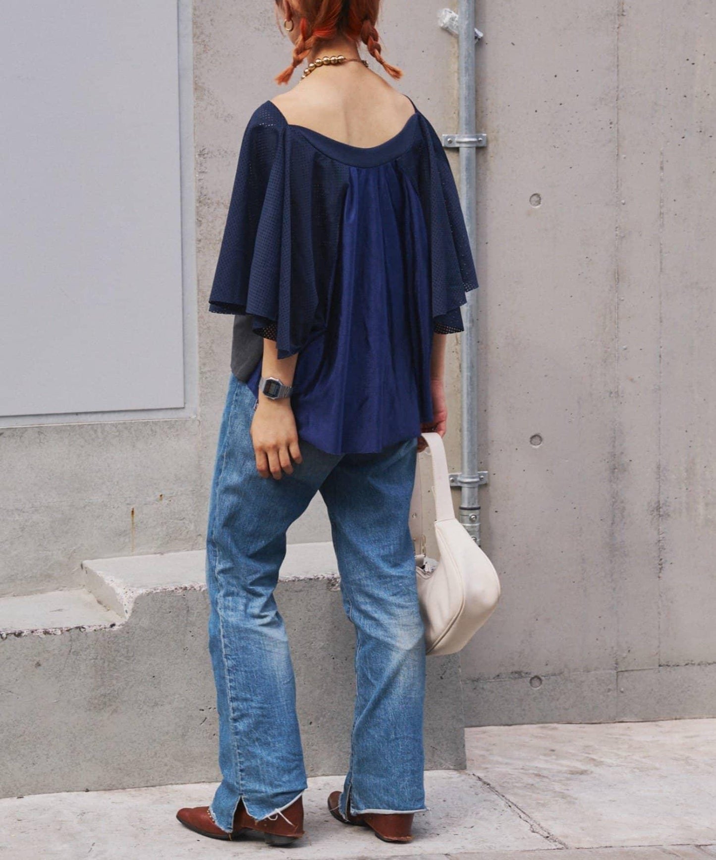 etsinta改良款網紗喇叭袖T恤