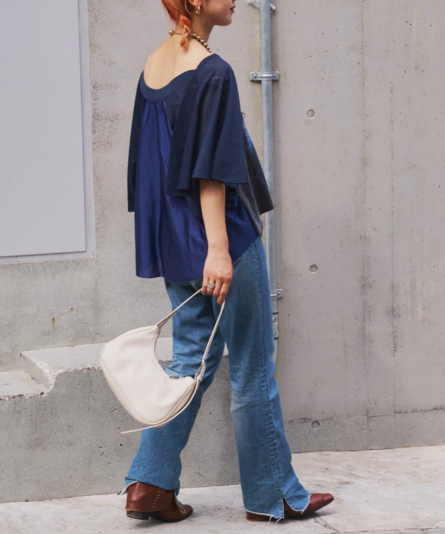 etsinta改良款網紗喇叭袖T恤