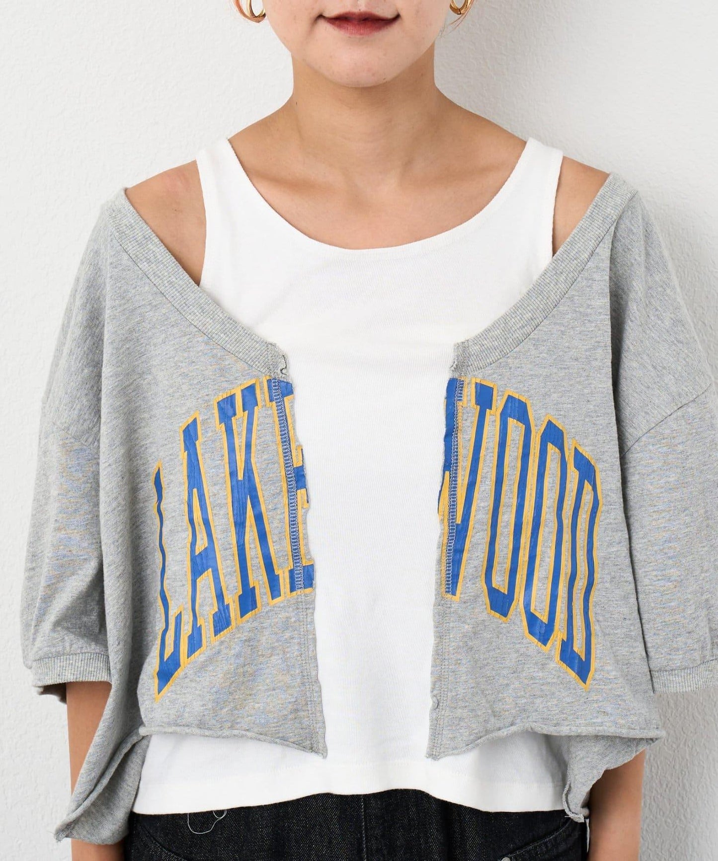 etsinta改良款一字肩五分袖T恤