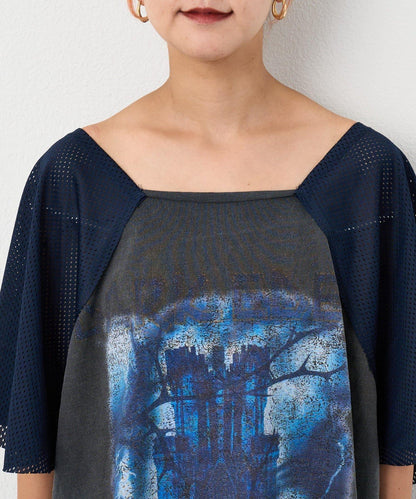 etsinta改良款網紗喇叭袖T恤