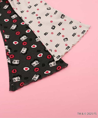 【Betty BoopTM】華夫格喇叭褲