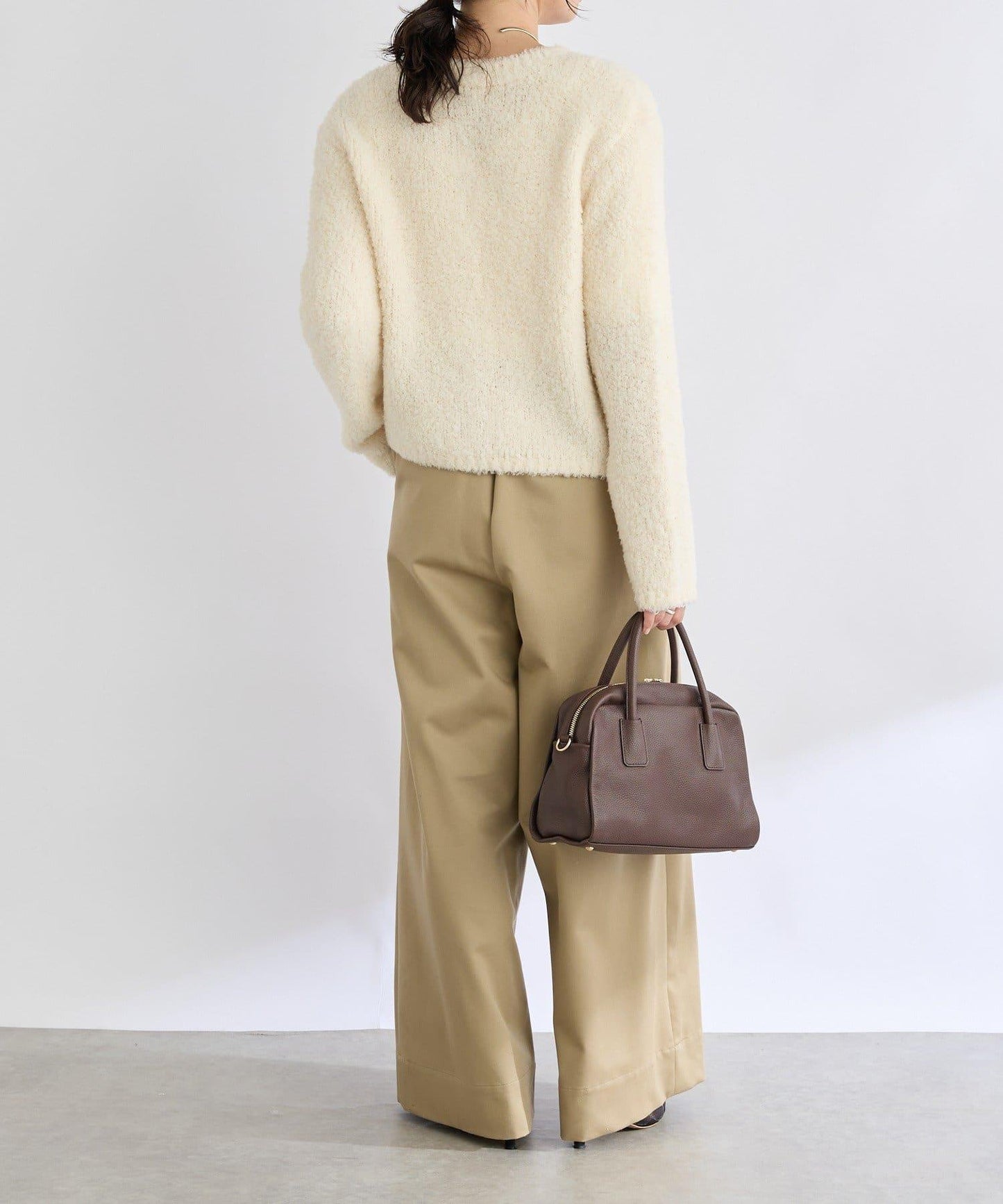 【輕盈感】褶皺工裝寬腿褲