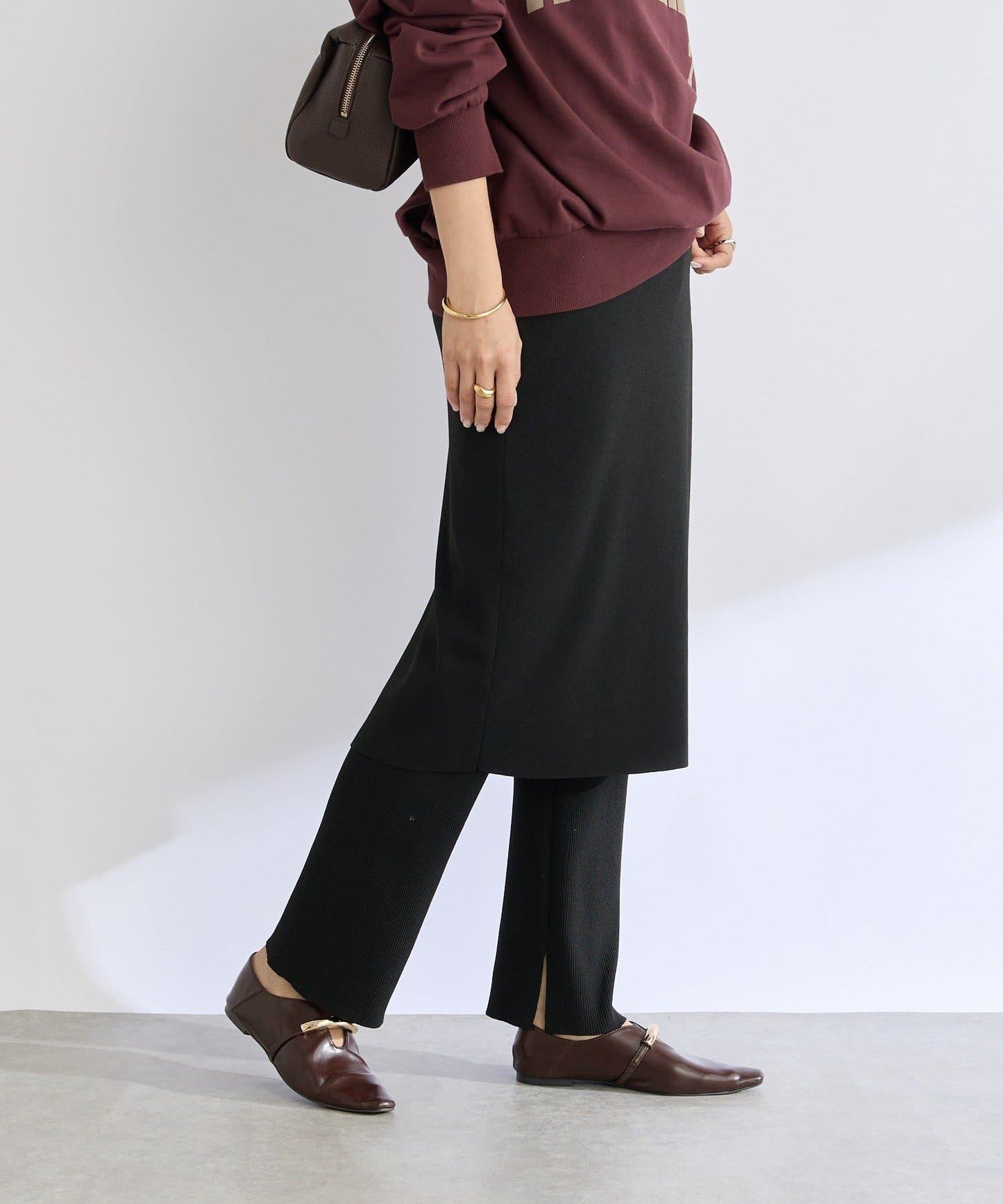 【時尚單品】拼接半身裙針織褲/預計10月下旬發貨