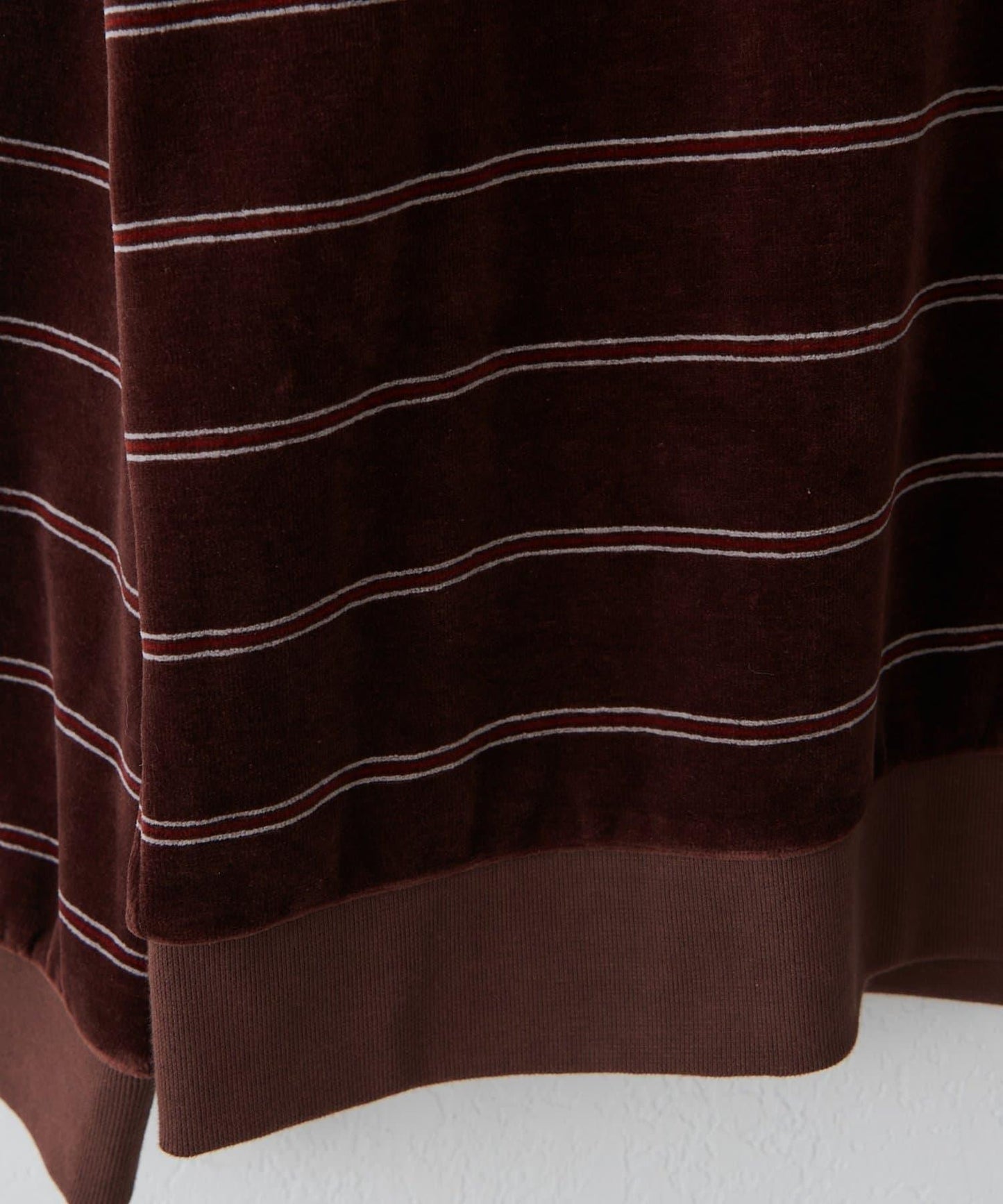 【Discoat】【男女同款】天鵝絨條紋POLO衫