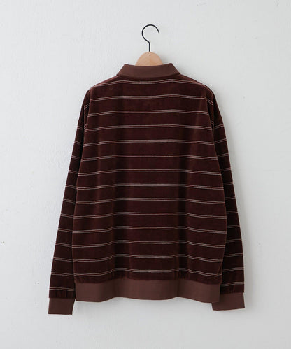 【Discoat】【男女同款】天鵝絨條紋POLO衫