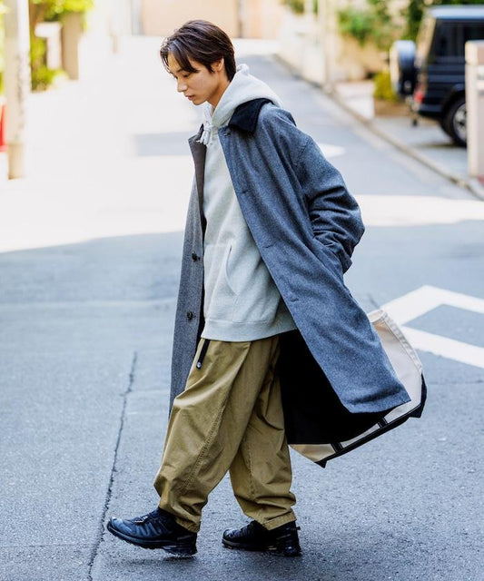 寬鬆廓形燈芯絨翻領雙面穿單排扣大衣