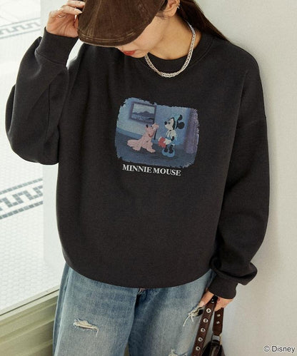 Minnie Mouse/米妮/照片印花圓領衛衣