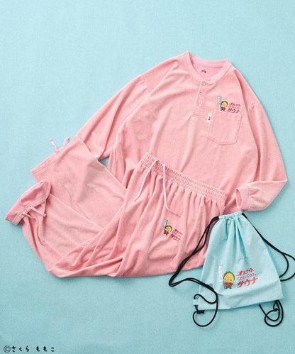 特別款 ALL NIGHT SAUNA KANNAIGI 長袖抓絨套裝 附束口袋