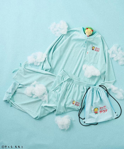 特別款 ALL NIGHT SAUNA KANNAIGI 長袖抓絨套裝 附束口袋