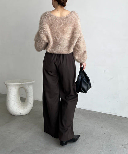 羽毛絨圓領套頭衫