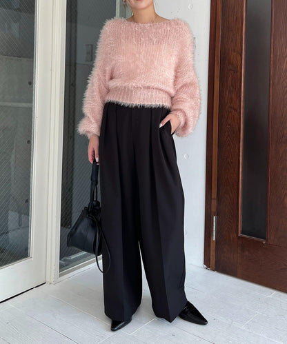 羽毛絨圓領套頭衫