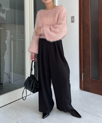 羽毛絨圓領套頭衫