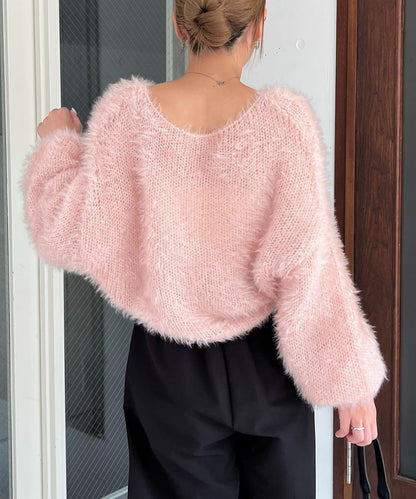 羽毛絨圓領套頭衫