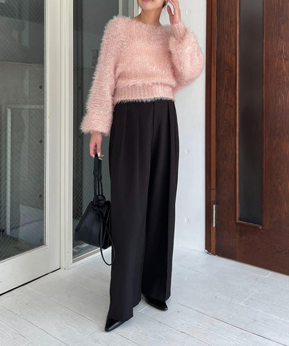 羽毛絨圓領套頭衫