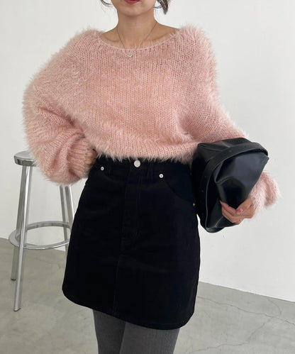 羽毛絨圓領套頭衫