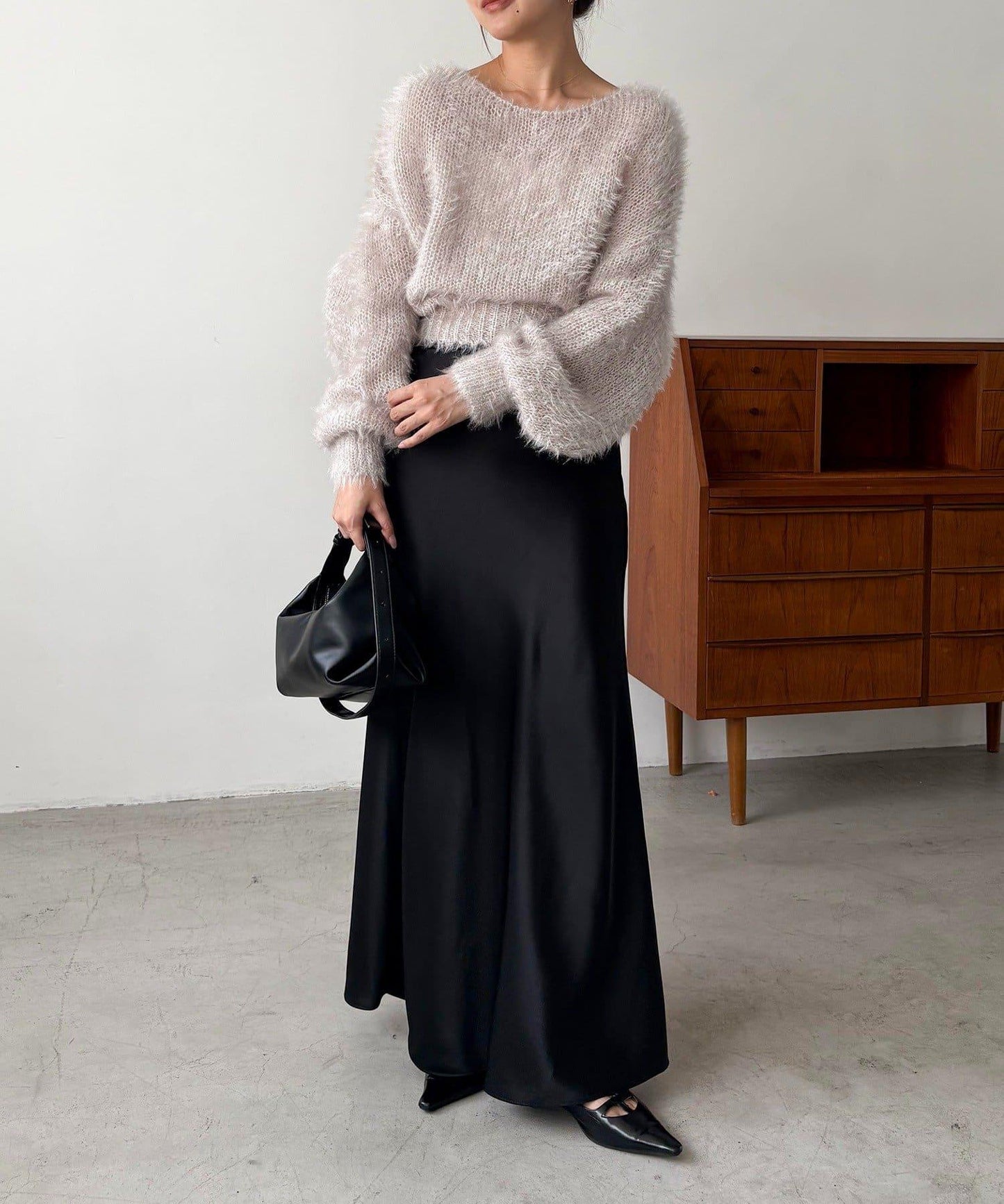 羽毛絨圓領套頭衫