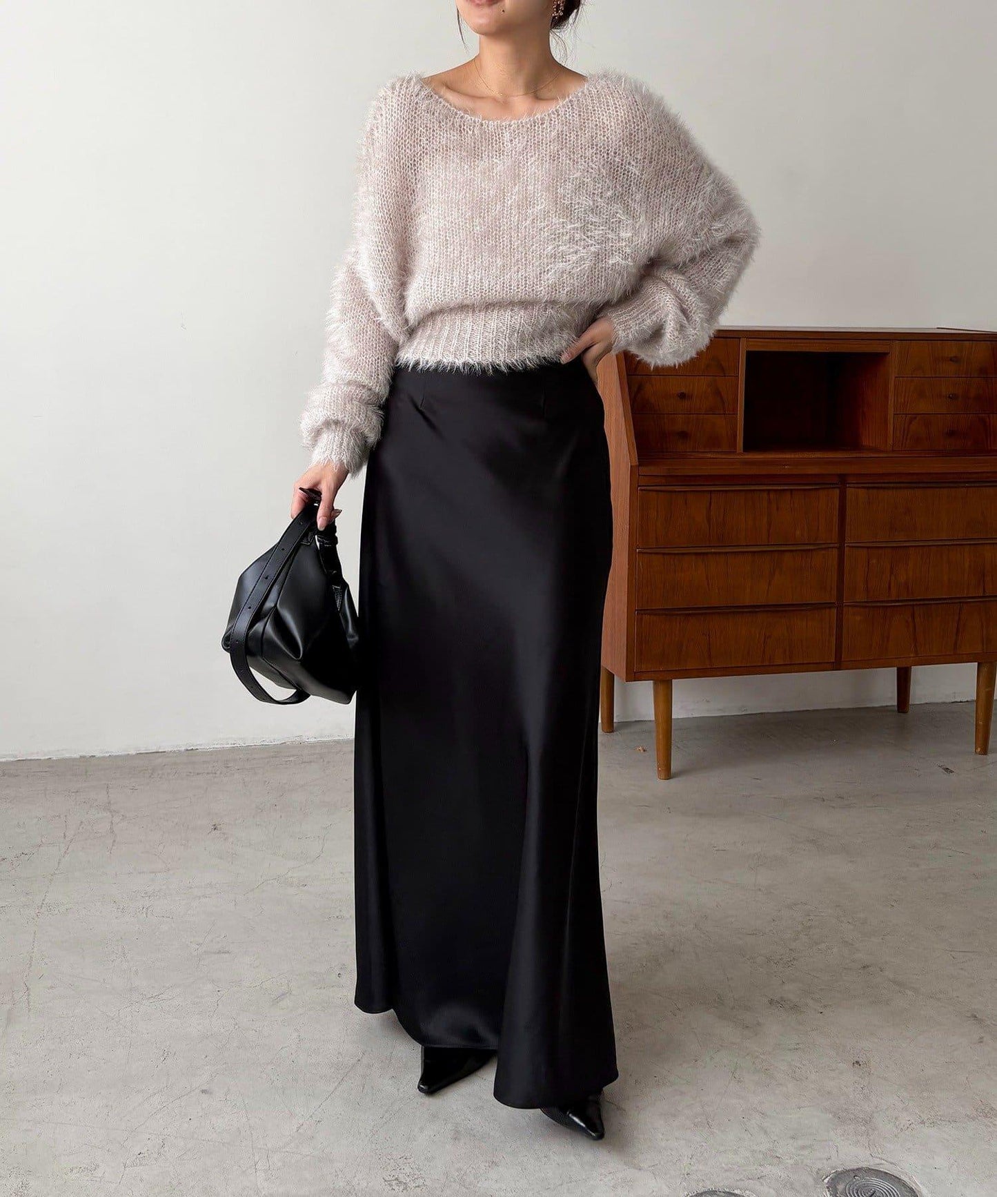 羽毛絨圓領套頭衫