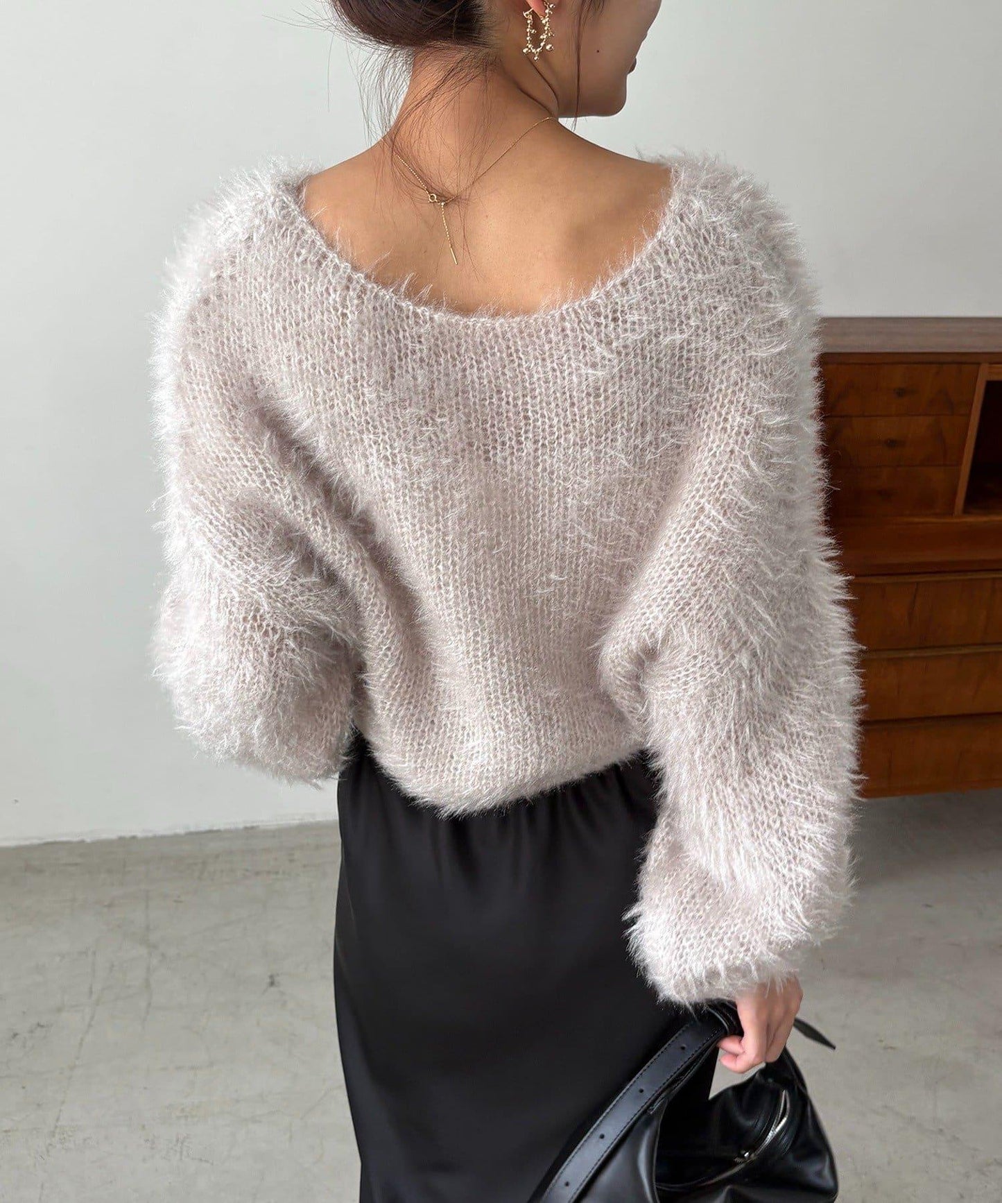 羽毛絨圓領套頭衫