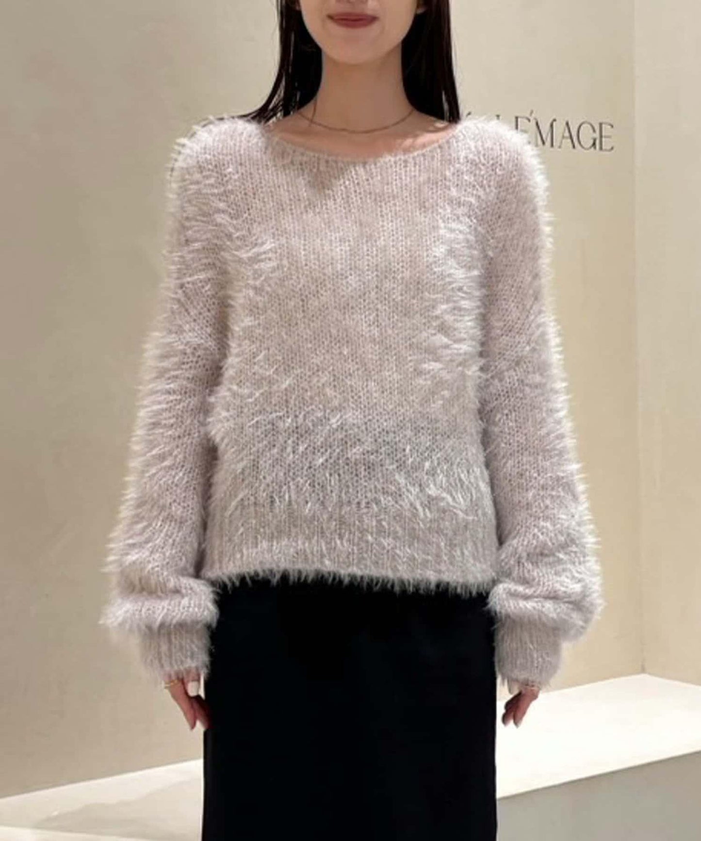 羽毛絨圓領套頭衫