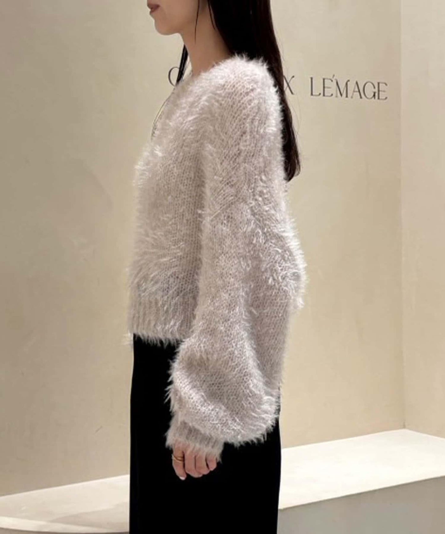 羽毛絨圓領套頭衫