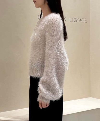 羽毛絨圓領套頭衫