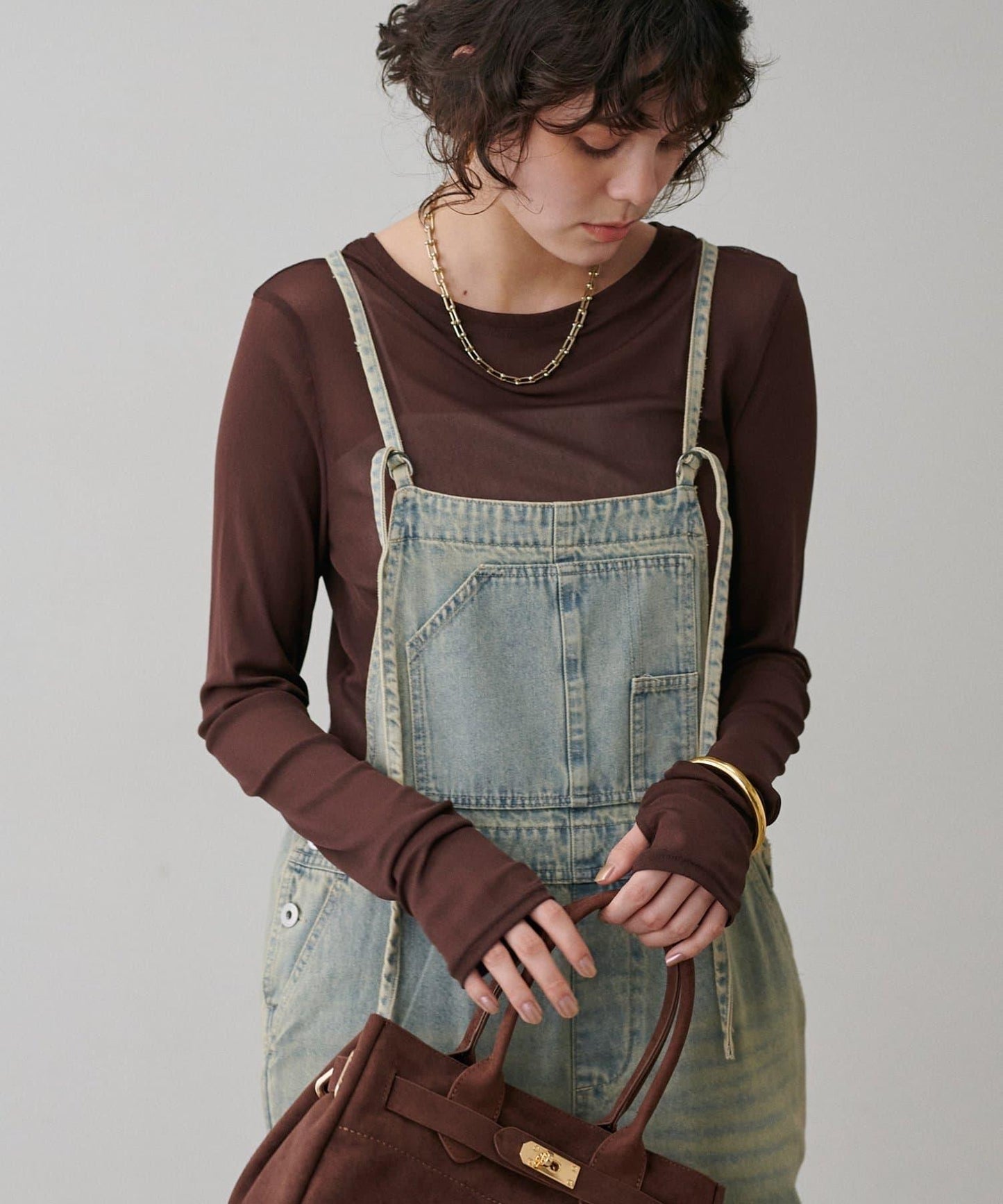 網紗薄紗套頭衫