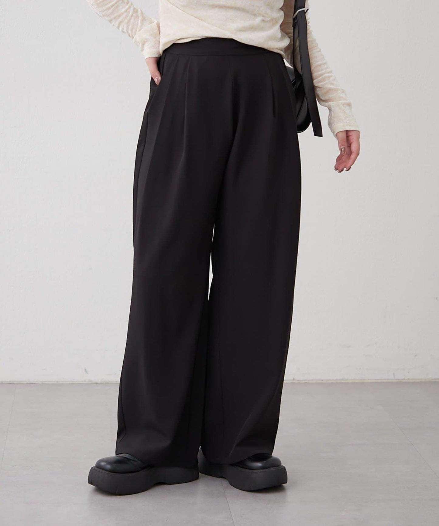 【SET UP對應】雙褶直筒褲