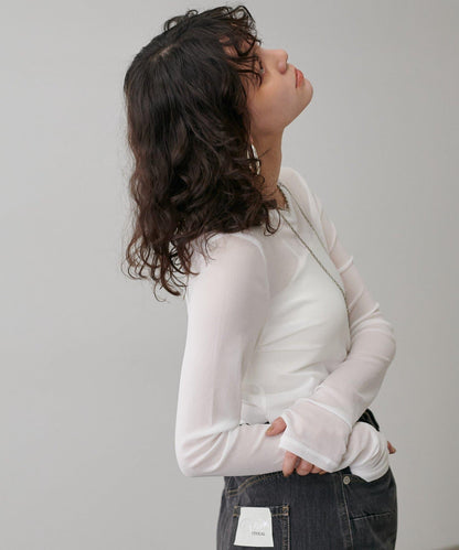 網紗薄紗套頭衫