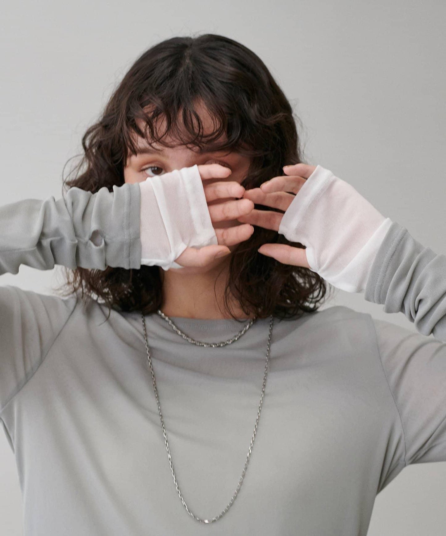 網紗薄紗套頭衫