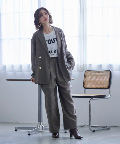 【SET UP對應】雙褶直筒褲