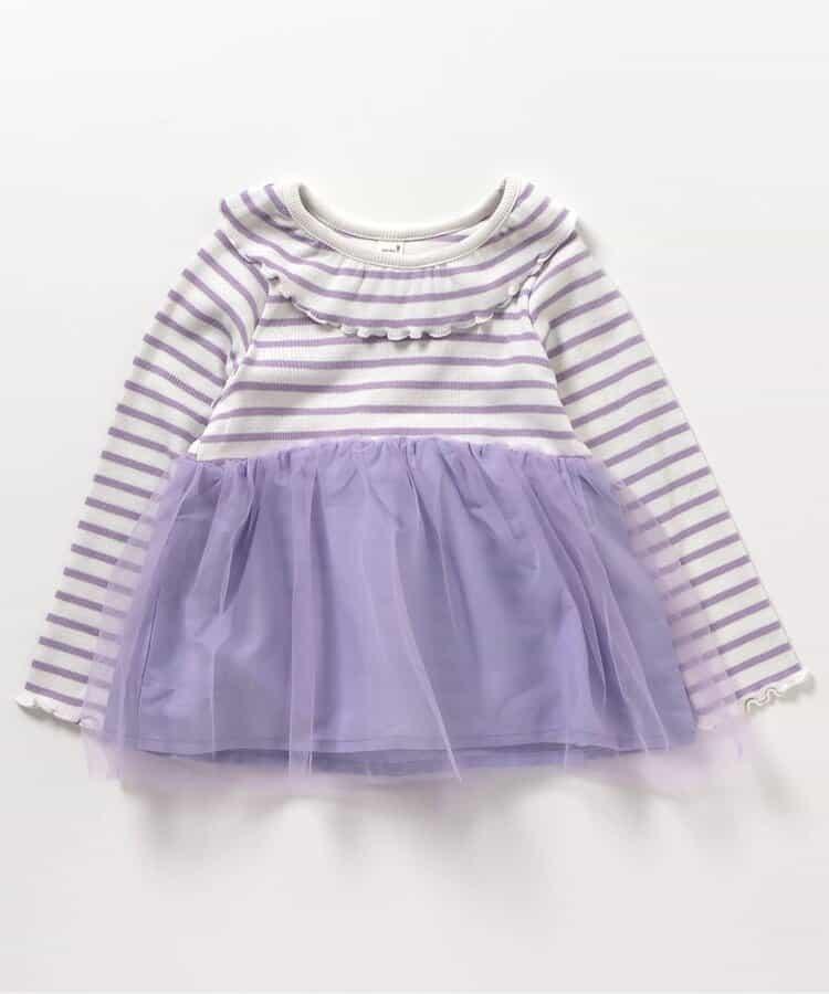 官網限定 領口荷葉邊網紗拼接上衣