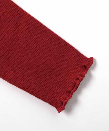 官網限定 領口荷葉邊網紗拼接上衣