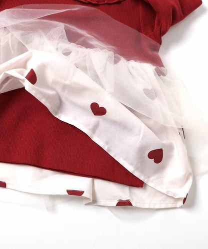 官網限定 領口荷葉邊網紗拼接上衣