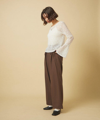 【SET UP對應】雙褶直筒褲