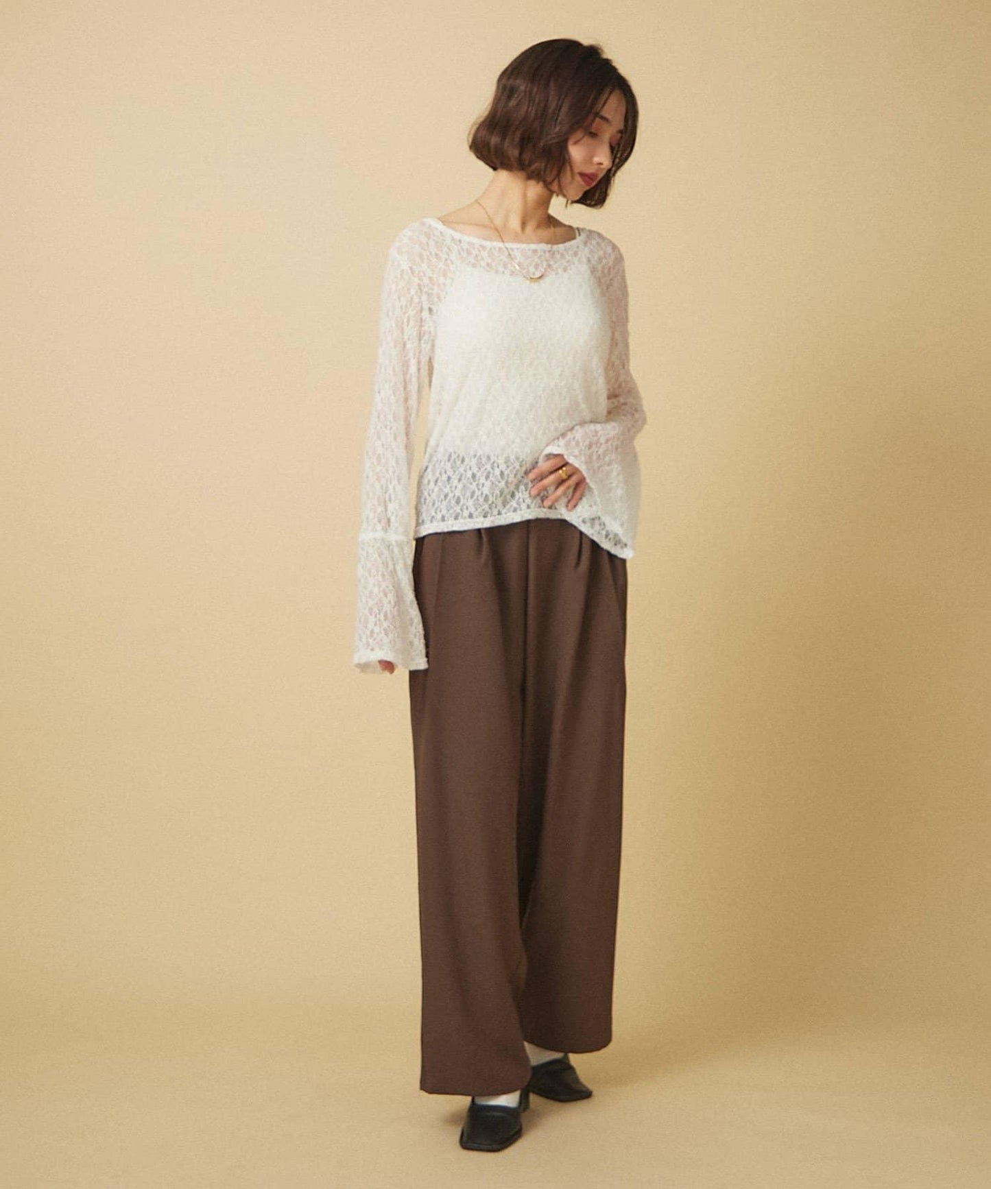 【SET UP對應】雙褶直筒褲