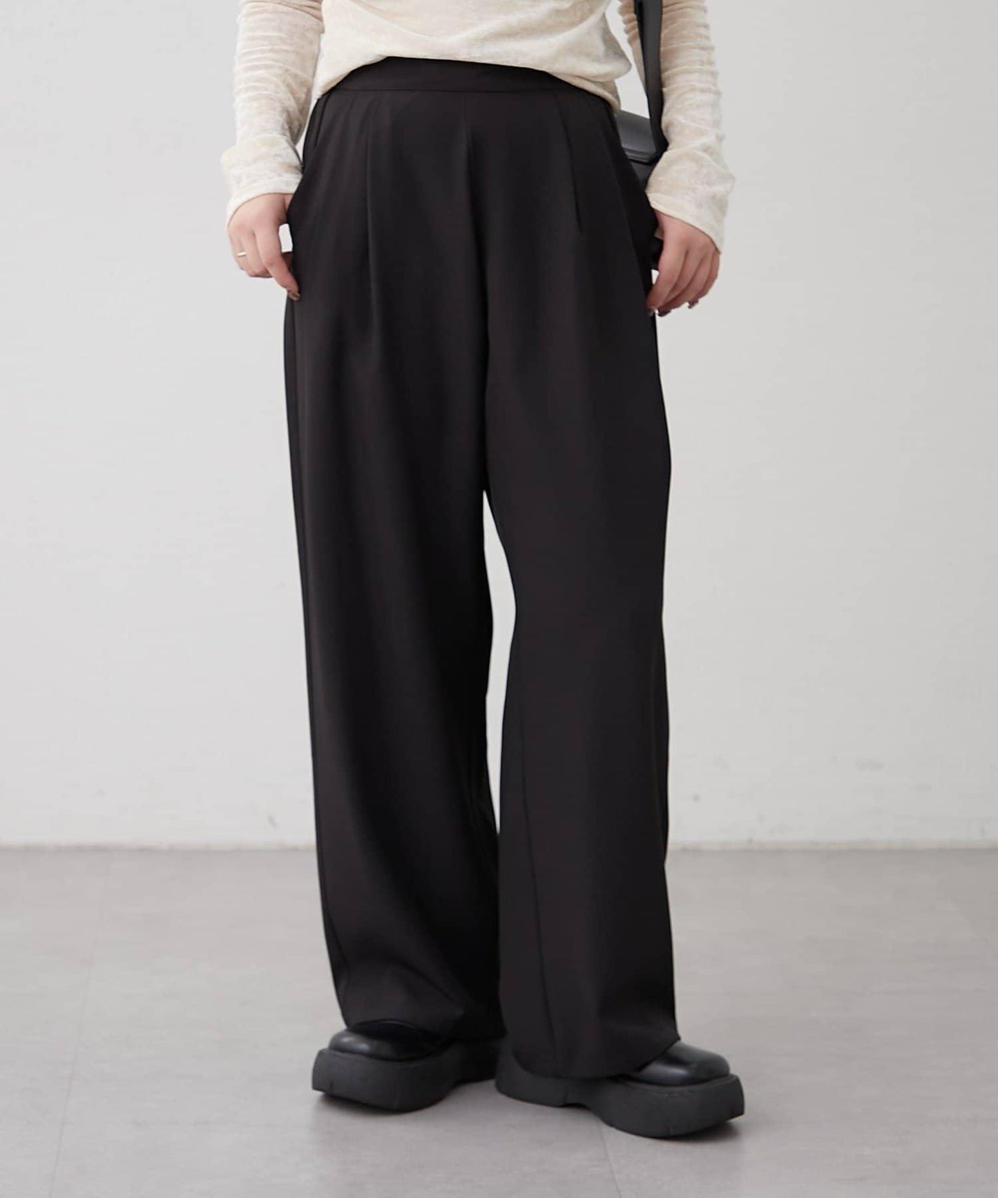 【SET UP對應】雙褶直筒褲