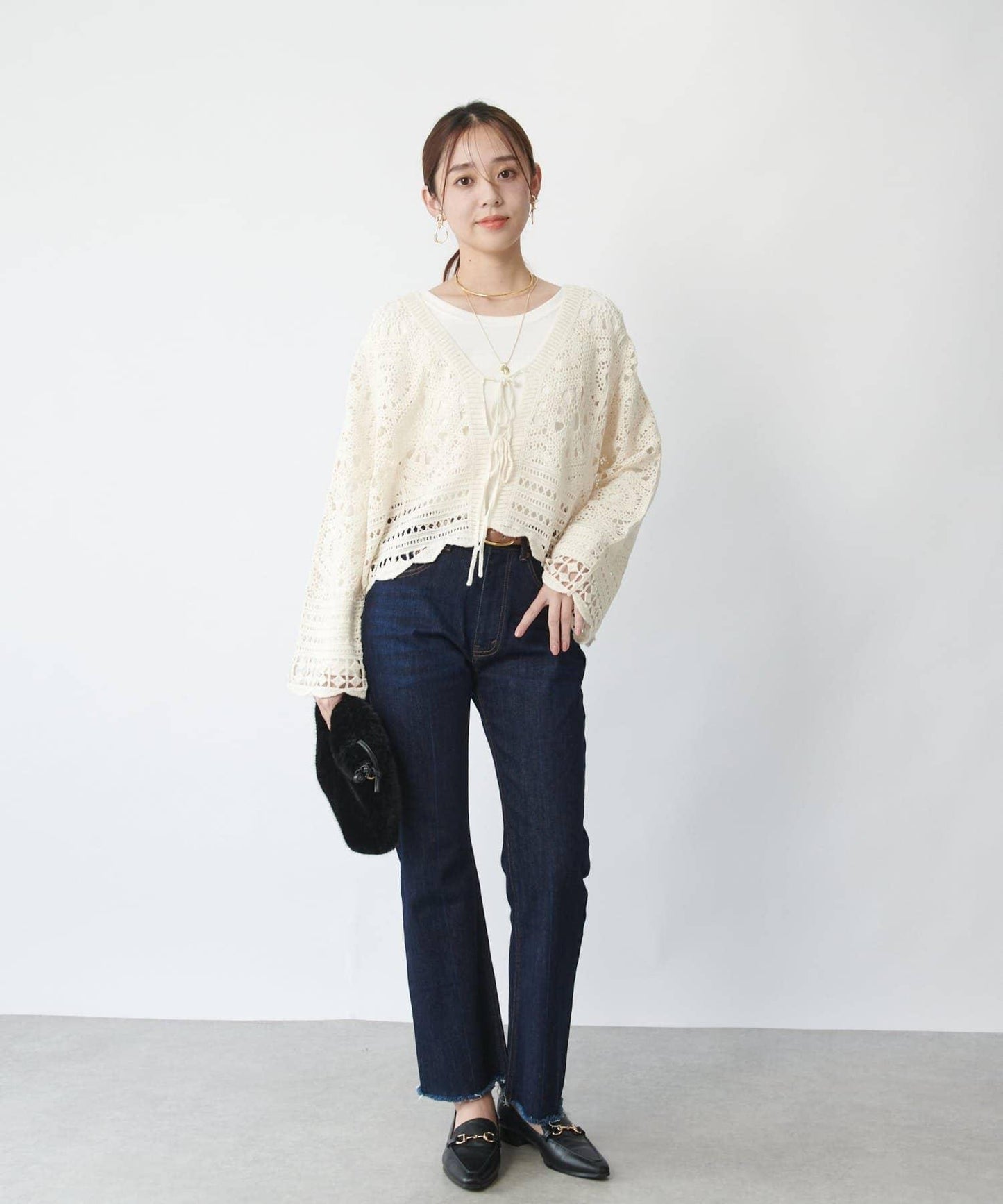 美型高彈力喇叭牛仔褲