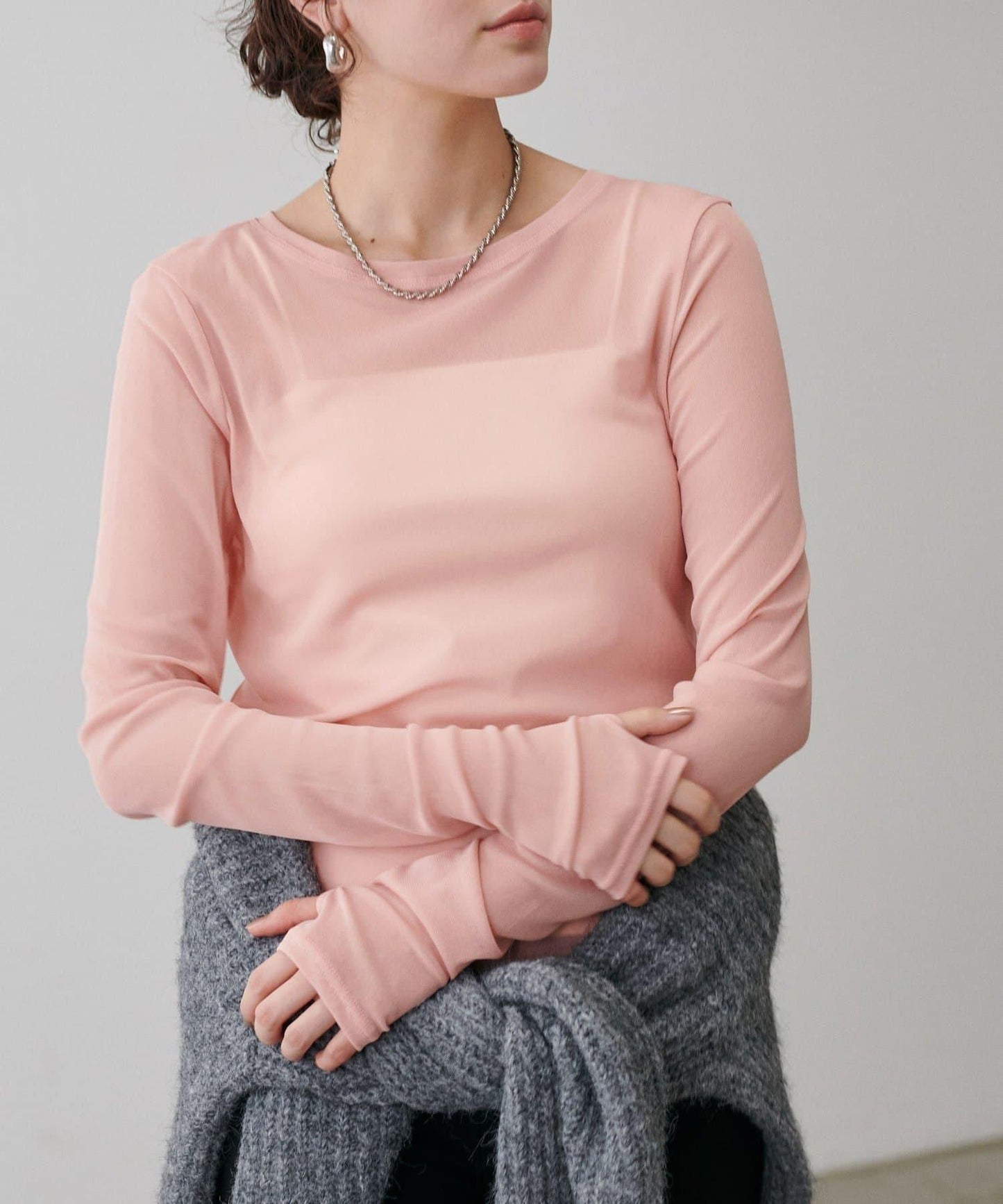 網紗薄紗套頭衫