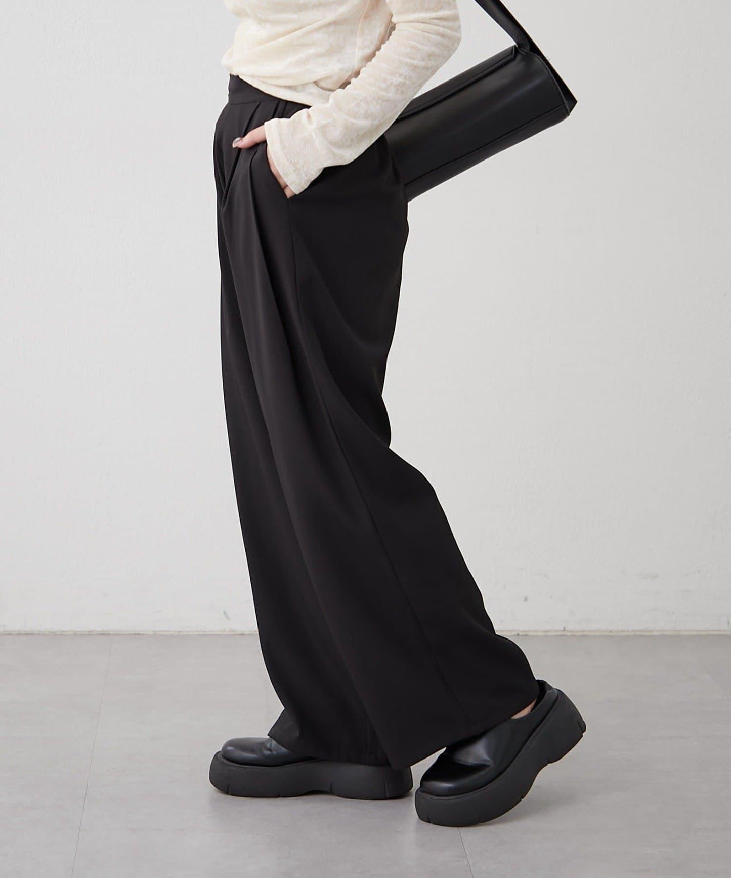 【SET UP對應】雙褶直筒褲