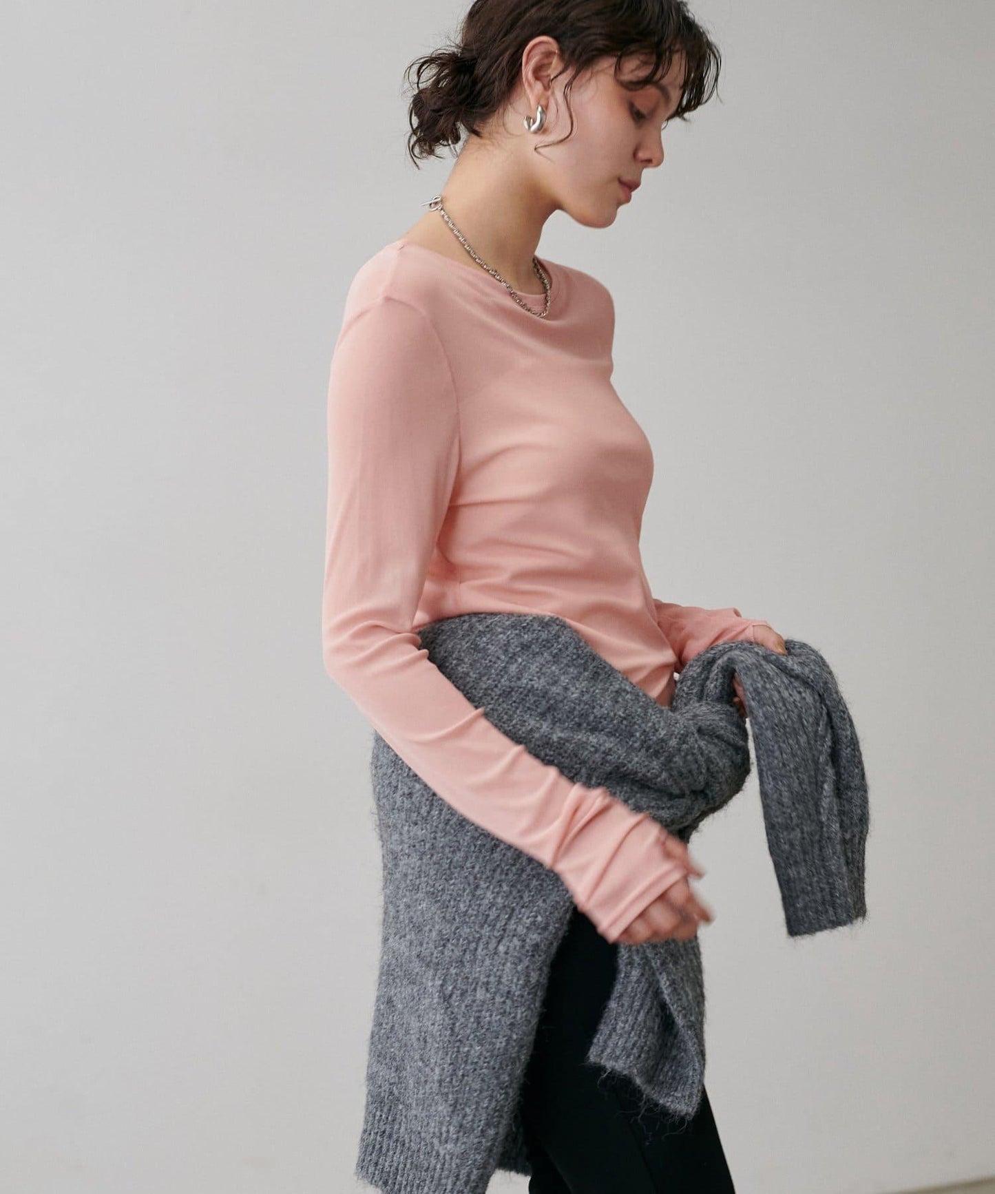 網紗薄紗套頭衫