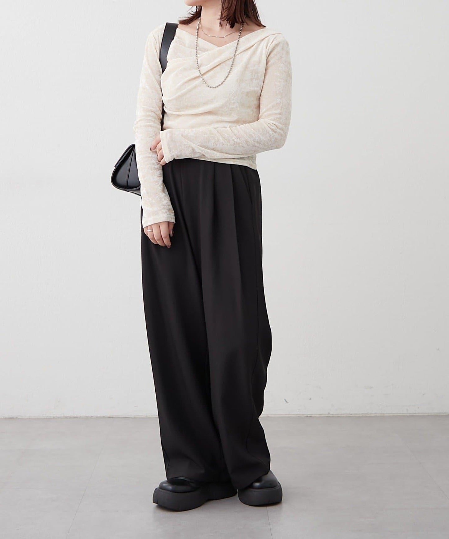 【SET UP對應】雙褶直筒褲