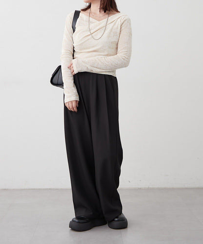 【SET UP對應】雙褶直筒褲